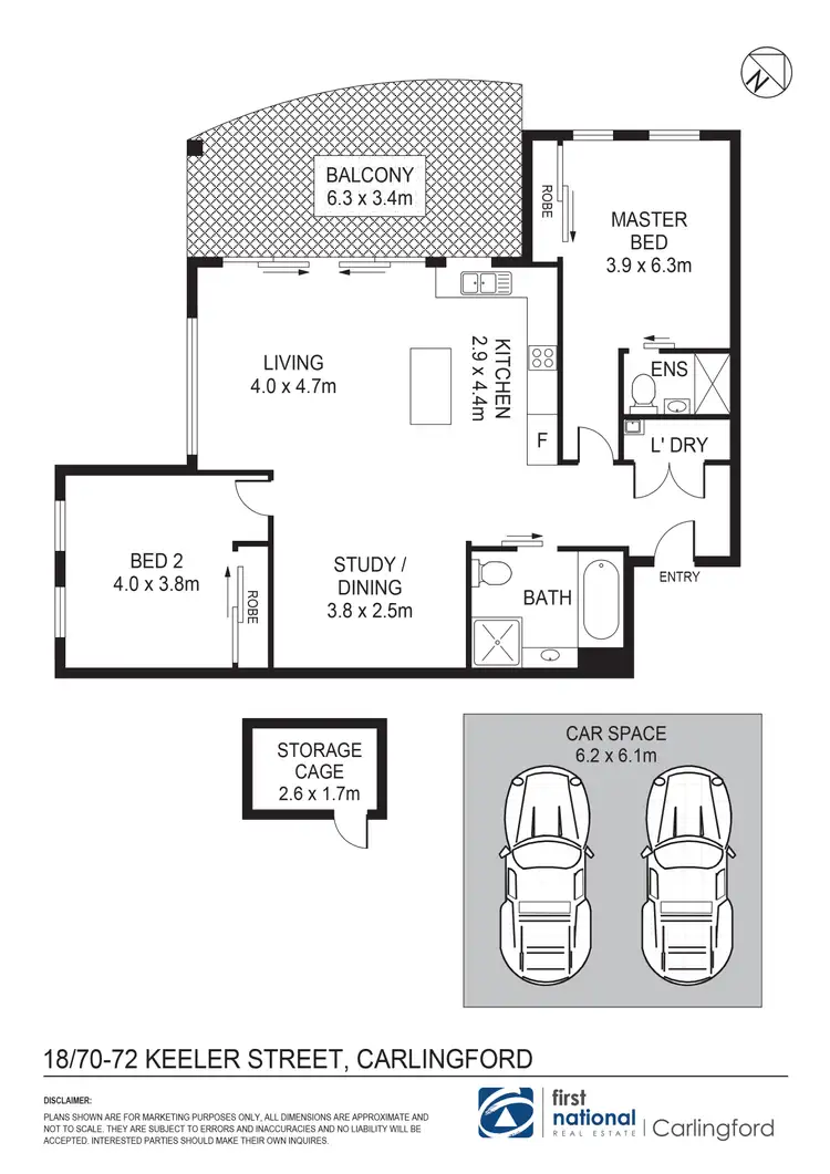 Floorplan of Homely apartment listing, 18/70-72 Keeler Street, Carlingford NSW 2118