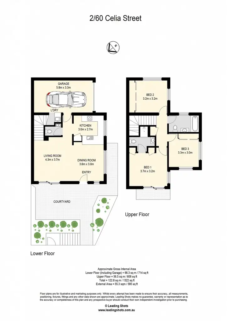 Floorplan of Homely townhouse listing, 2/60 Celia Street, Ashgrove QLD 4060