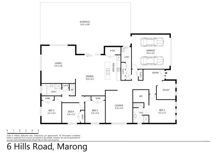 Floorplan of Homely house listing, 6 Hills Road, Marong VIC 3515