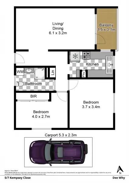 Floorplan of Homely unit listing, 5/7 Kempsey Close, Dee Why NSW 2099