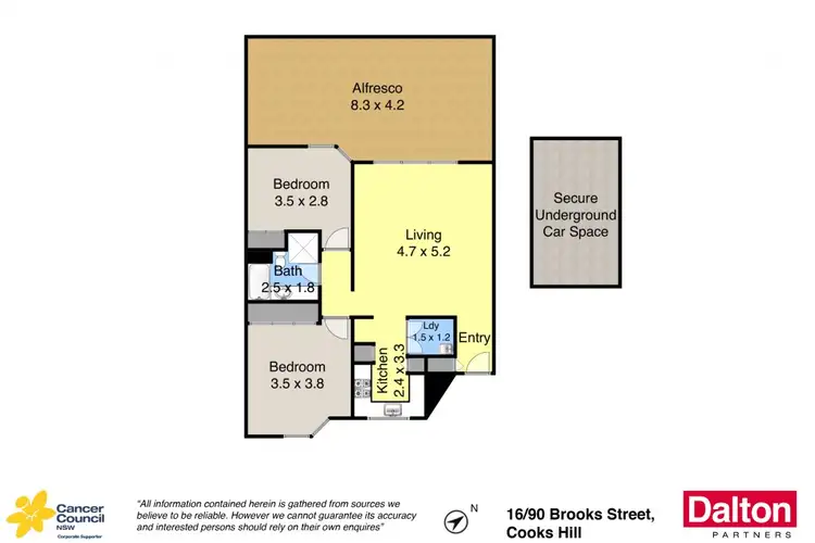 Floorplan of Homely apartment listing, 16/90 Brooks Street, Cooks Hill NSW 2300