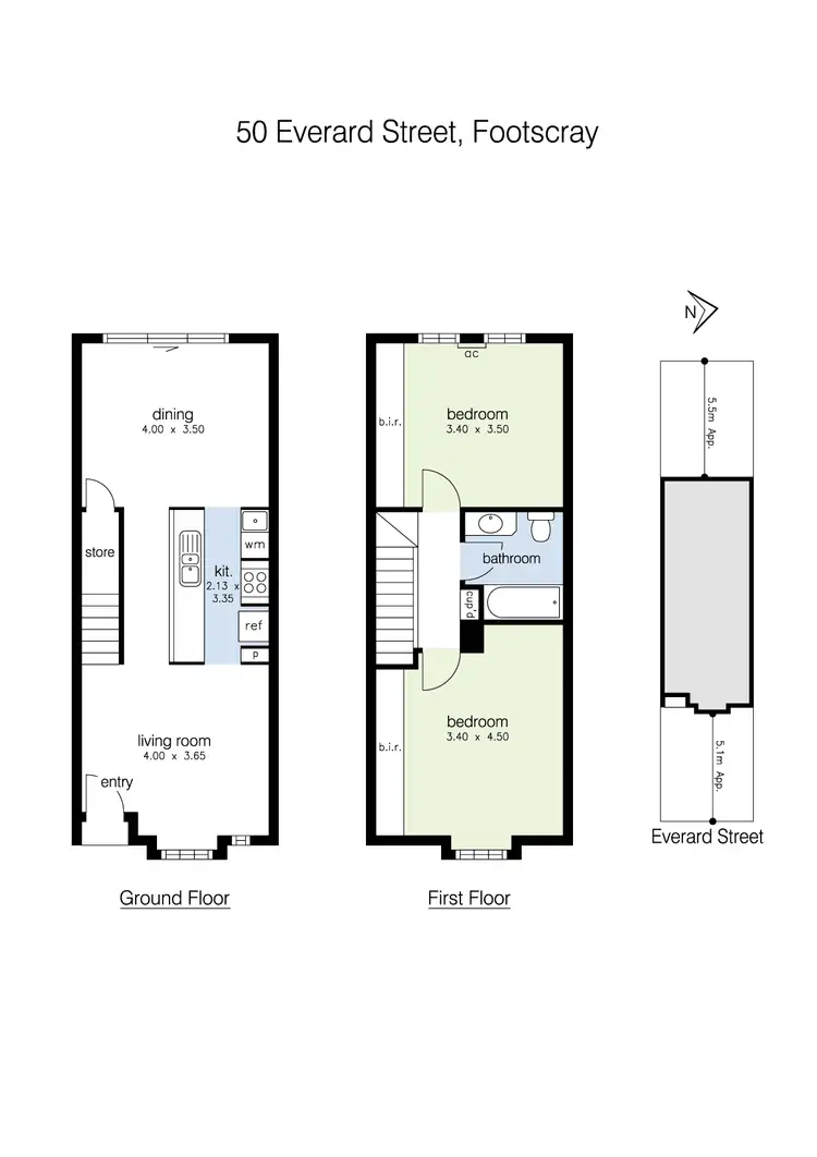 Floorplan of Homely townhouse listing, 50 Everard Street, Footscray VIC 3011