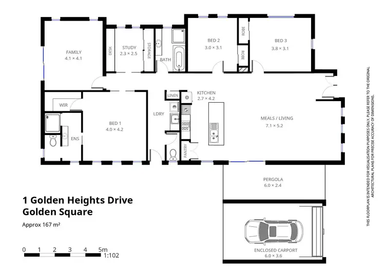 Floorplan of Homely house listing, 1 Golden Heights Drive, Golden Square VIC 3555