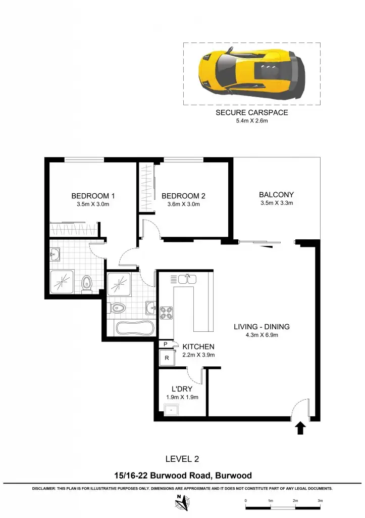 Floorplan of Homely apartment listing, 15/16-22 Burwood Road, Burwood NSW 2134