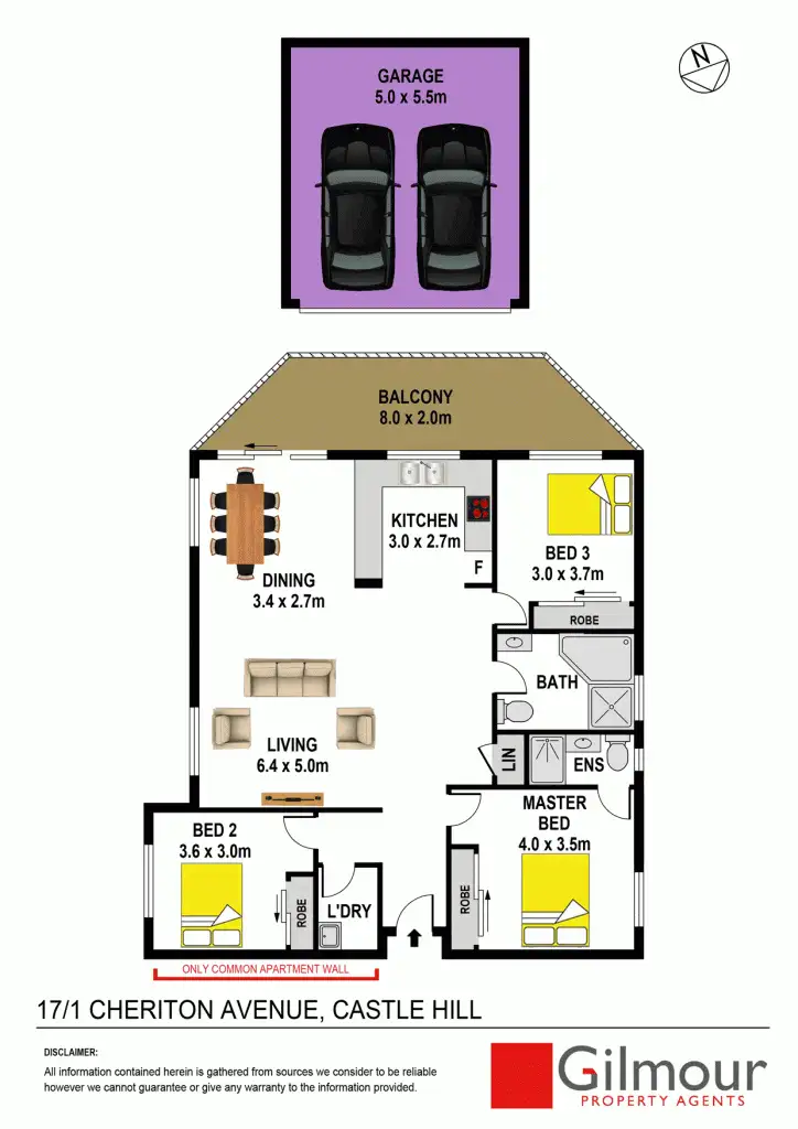 Floorplan of Homely apartment listing, 17/1 Cheriton Avenue, Castle Hill NSW 2154