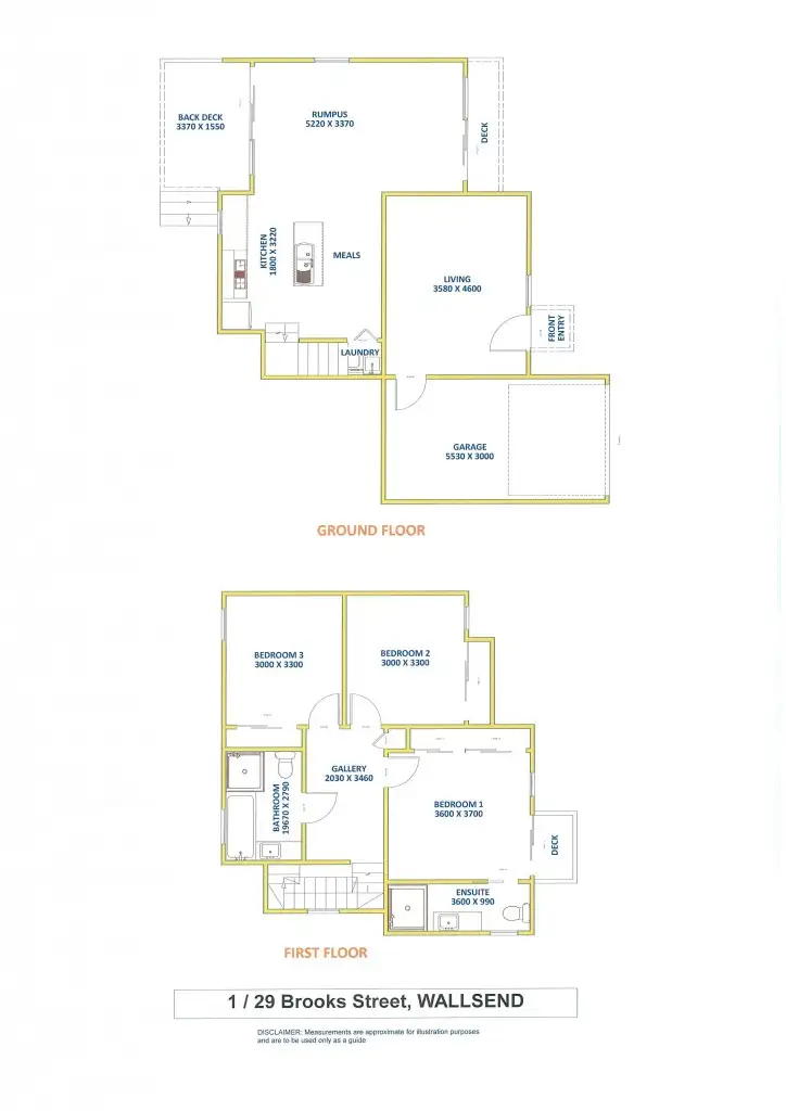 Floorplan of Homely townhouse listing, 1/29 Brooks Street, Wallsend NSW 2287