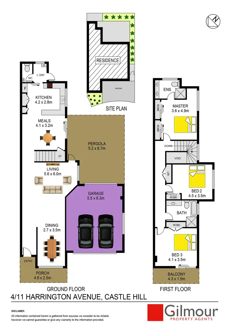Floorplan of Homely townhouse listing, 4/11 Harrington Avenue, Castle Hill NSW 2154