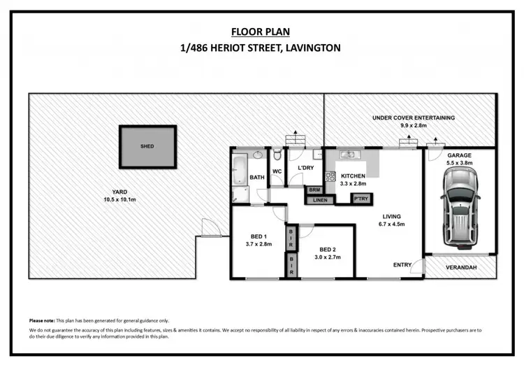 Floorplan of Homely townhouse listing, 1/486 Heriot Street, Lavington NSW 2641