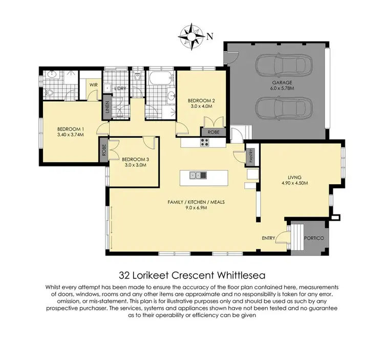 Floorplan of Homely house listing, 32 Lorikeet Crescent, Whittlesea VIC 3757