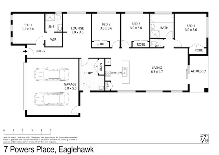 Floorplan of Homely house listing, 7 Powers Place, Eaglehawk VIC 3556