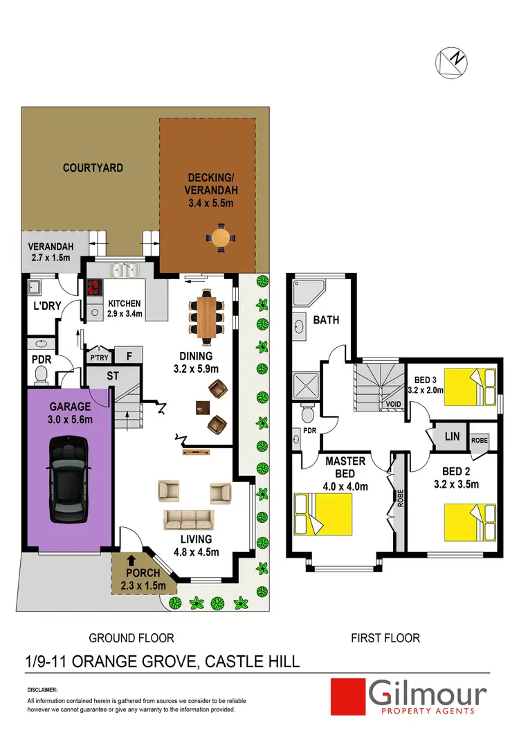 Floorplan of Homely townhouse listing, 1/9-11 Orange Grove, Castle Hill NSW 2154
