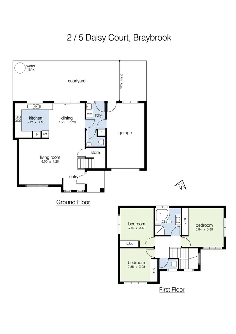 Floorplan of Homely townhouse listing, 2/5 Daisy Court, Braybrook VIC 3019