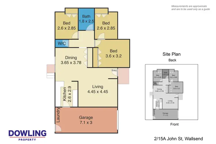 Floorplan of Homely semi-detached listing, 2/15a John Street, Wallsend NSW 2287