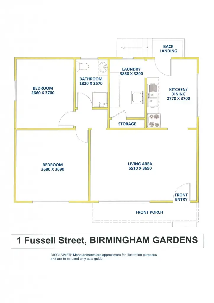 Floorplan of Homely house listing, 1 Fussell Street, Birmingham Gardens NSW 2287