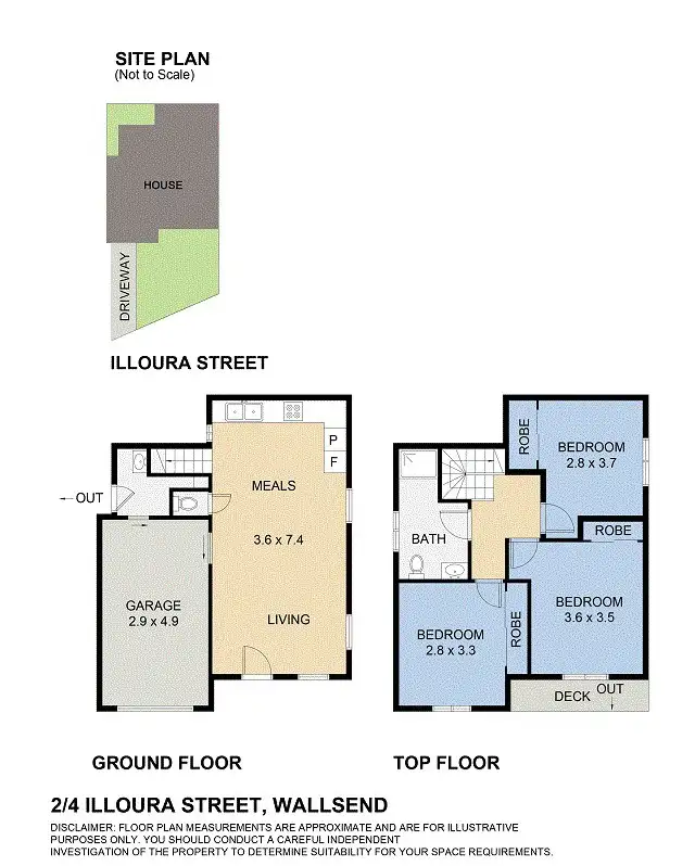 Floorplan of Homely house listing, 2/4 Illoura Street, Wallsend NSW 2287
