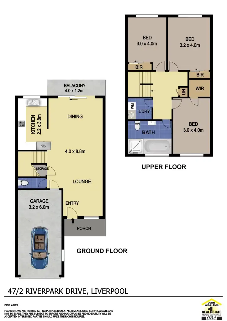 Floorplan of Homely townhouse listing, 47/2 Riverpark Drive, Liverpool NSW 2170