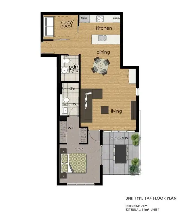 Floorplan of Homely apartment listing, 1/2 Laurence Street, St Lucia QLD 4067