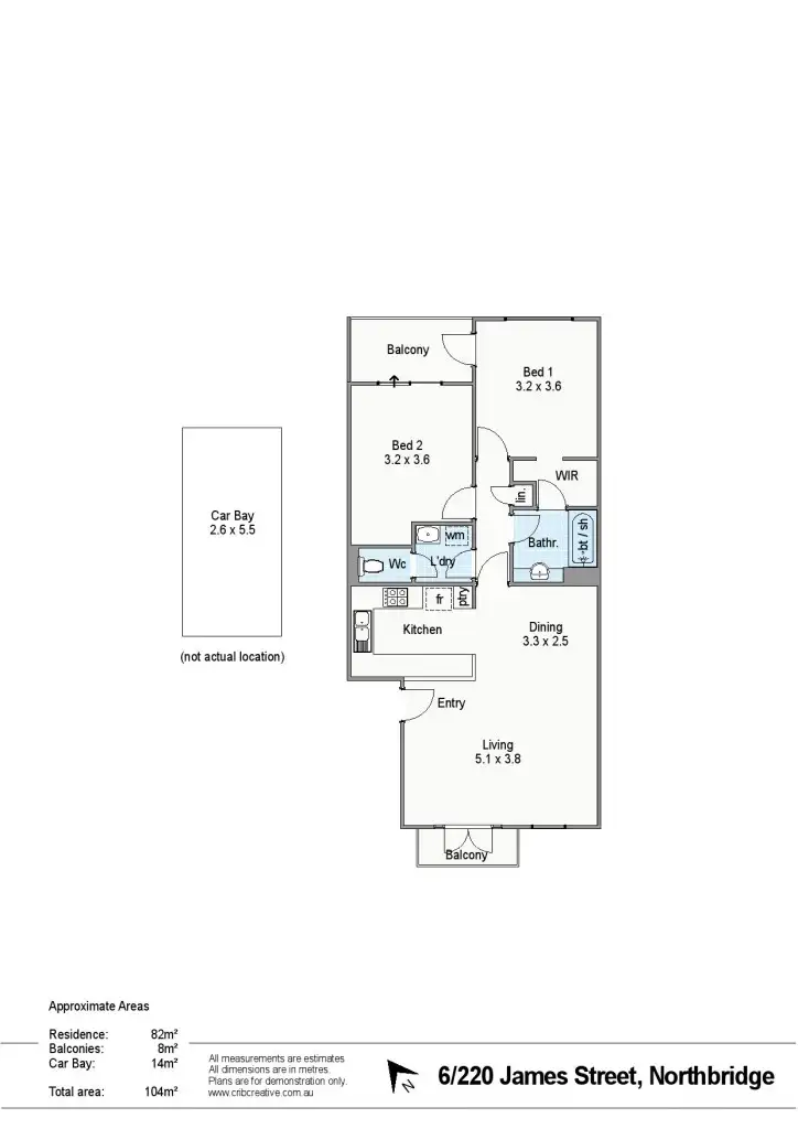 Floorplan of Homely apartment listing, 6/220 James Street, Northbridge WA 6003