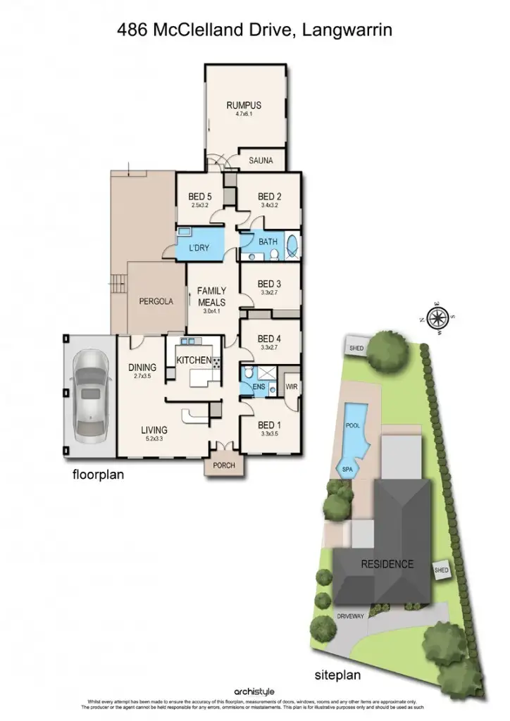 Floorplan of Homely house listing, 486 McClelland Drive, Langwarrin VIC 3910