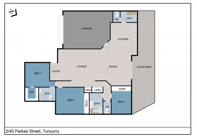 Floorplan of Homely villa listing, 2/40 Parkes Street, Tuncurry NSW 2428