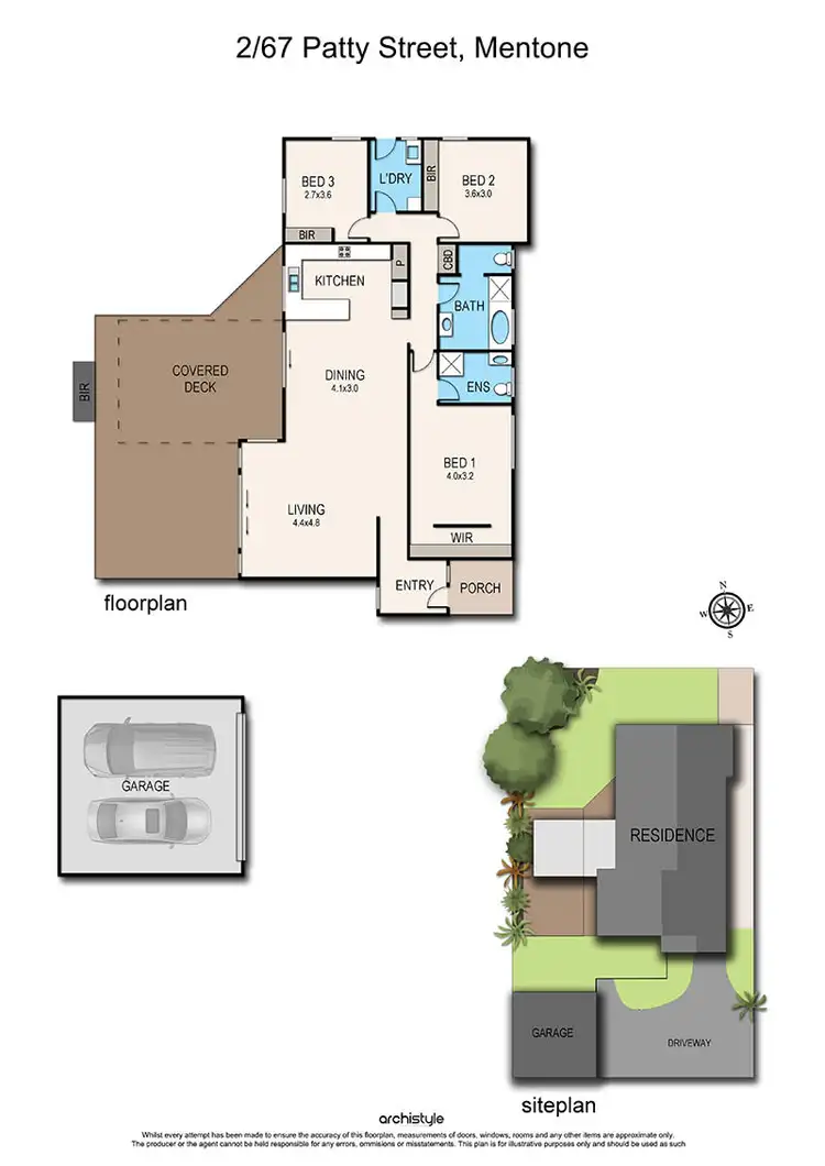 Floorplan of Homely townhouse listing, 2/67 Patty Street, Mentone VIC 3194
