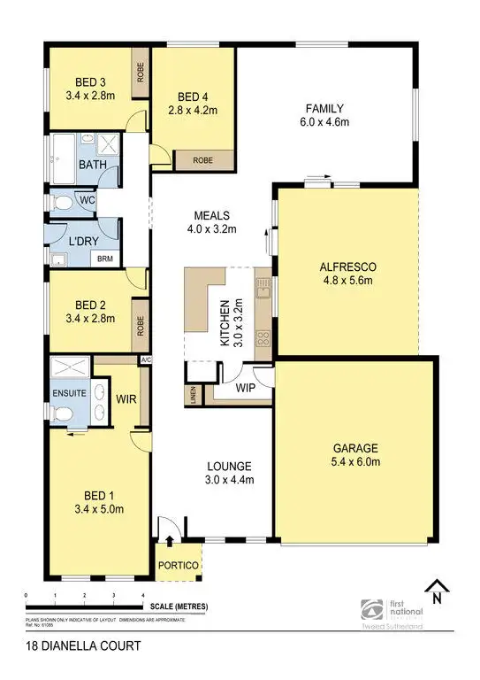 Floorplan of Homely house listing, 18 Dianella Court, Kangaroo Flat VIC 3555