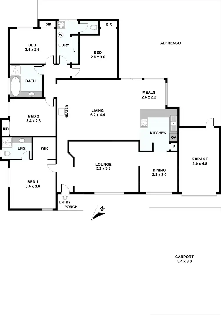 Floorplan of Homely house listing, 3 Westmorland Drive, Leeming WA 6149