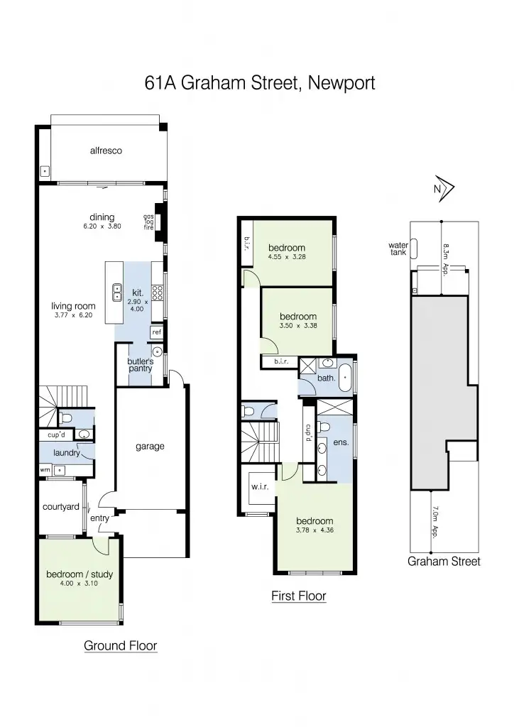 Floorplan of Homely house listing, 61A Graham Street, Newport VIC 3015
