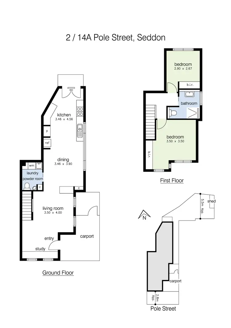 Floorplan of Homely townhouse listing, 2/14A Pole Street, Seddon VIC 3011
