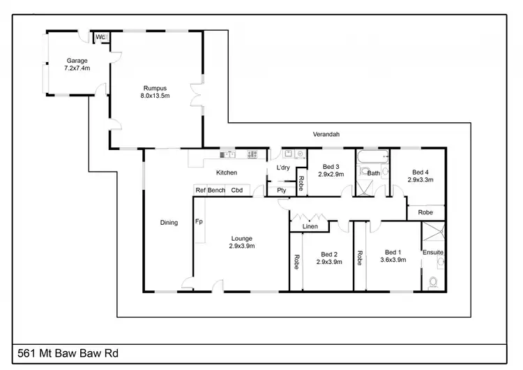 Floorplan of Homely rural property listing, 561 Mount Baw Baw Road, Baw Baw via, Goulburn NSW 2580