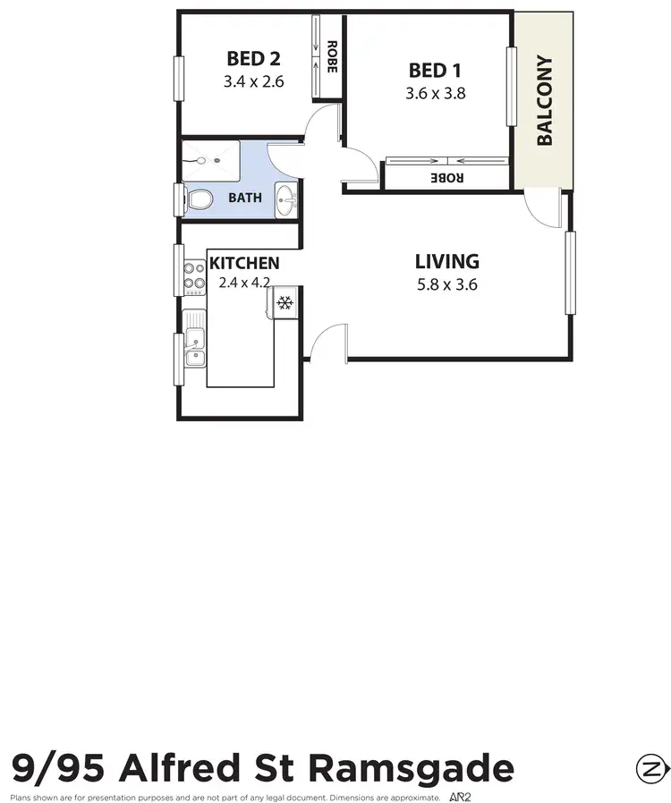 Floorplan of Homely apartment listing, 9/95 Alfred Street, Ramsgate Beach NSW 2217