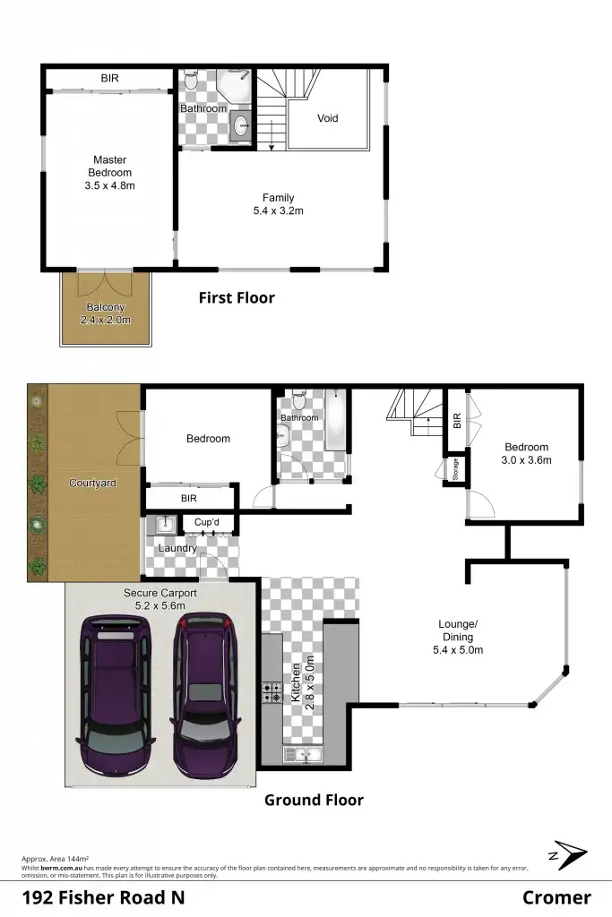 Floorplan of Homely townhouse listing, 192 Fisher Road North, Cromer NSW 2099
