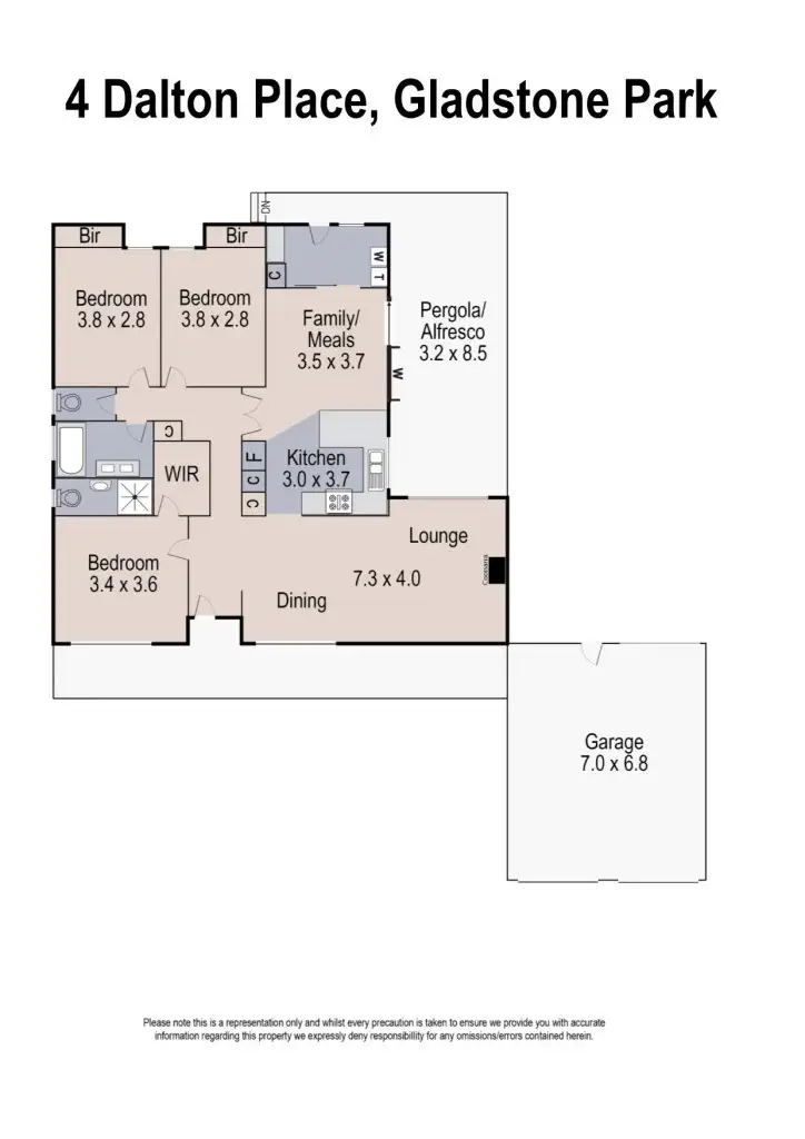Floorplan of Homely house listing, 4 Dalton Place, Gladstone Park VIC 3043