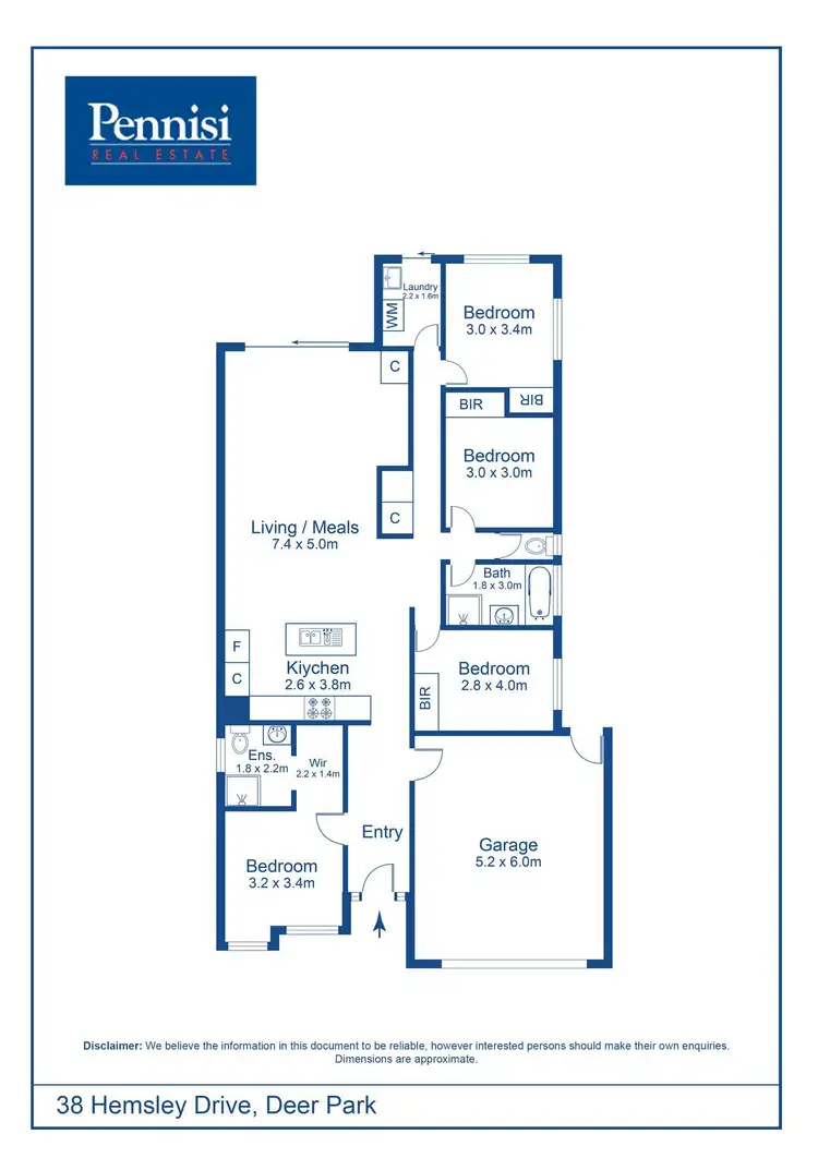 Floorplan of Homely house listing, 38 Hemsley Drive, Deer Park VIC 3023