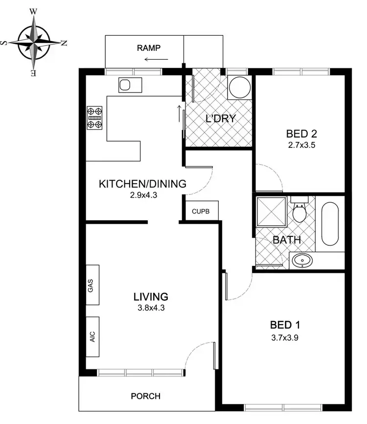 Floorplan of Homely unit listing, Res 3/1 Medway Street (Corner of Nelson Street), Fullarton SA 5063