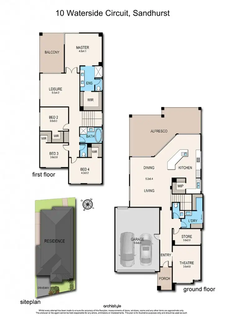 Floorplan of Homely house listing, 10 Waterside Circuit, Sandhurst VIC 3977