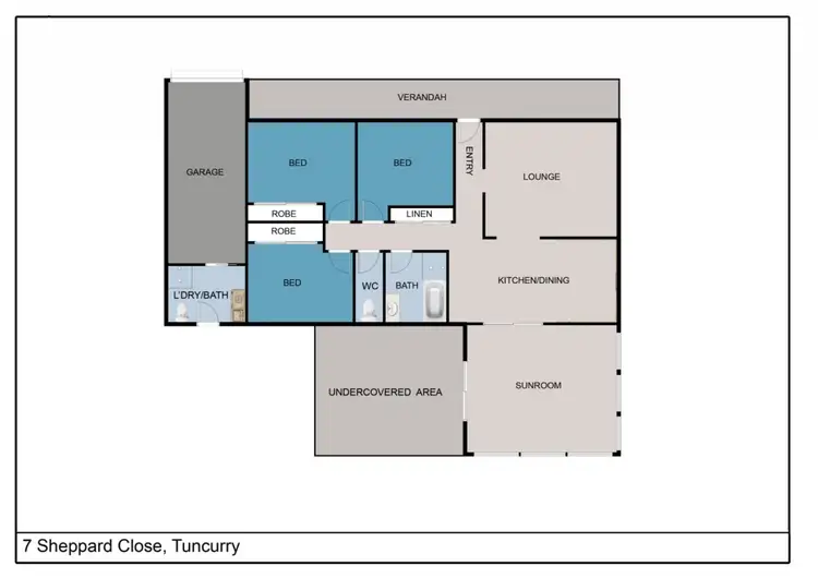 Floorplan of Homely house listing, 7 Sheppard Close, Tuncurry NSW 2428