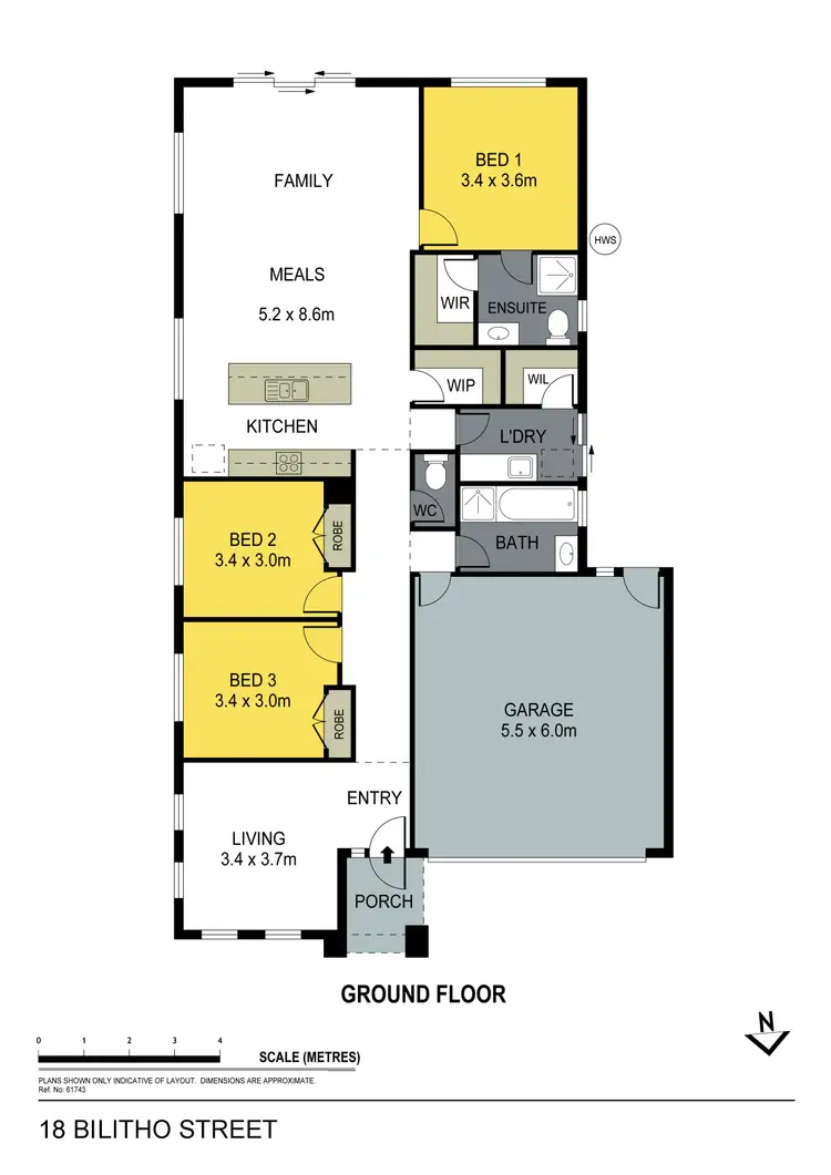 Floorplan of Homely house listing, 18 Bilitho Street, Huntly VIC 3551