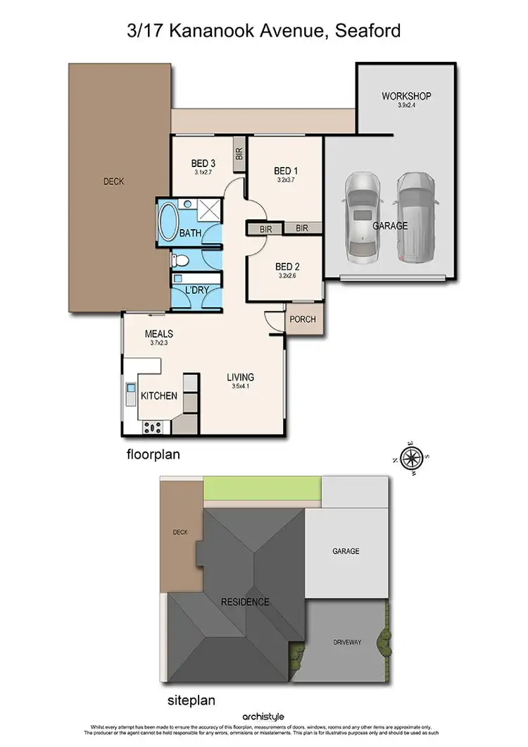 Floorplan of Homely unit listing, 3/17 Kananook Avenue, Seaford VIC 3198