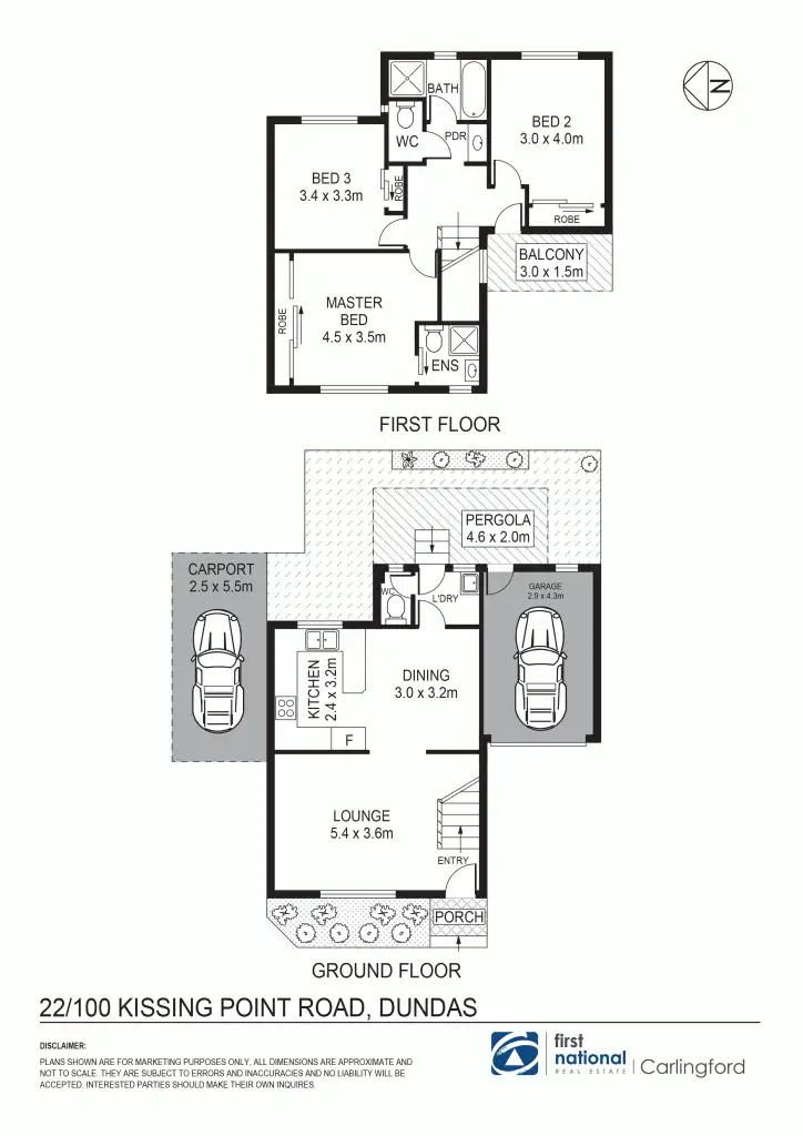 Floorplan of Homely townhouse listing, 22/100 Kissing Point Road, Dundas NSW 2117