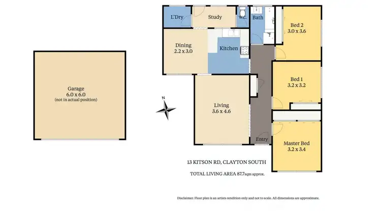 Floorplan of Homely house listing, 13 Kitson Road, Clayton South VIC 3169
