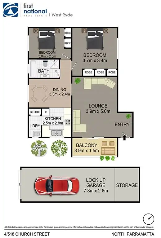 Floorplan of Homely unit listing, 4/518 Church Street, North Parramatta NSW 2151