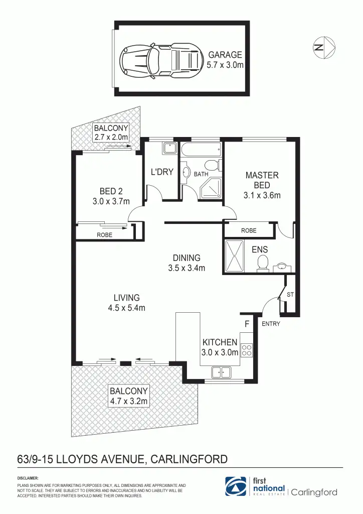 Floorplan of Homely apartment listing, 63/9-15 Lloyds Avenue, Carlingford NSW 2118