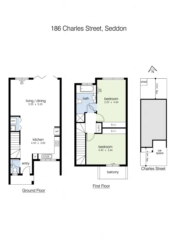 Floorplan of Homely townhouse listing, 186 Charles Street, Seddon VIC 3011