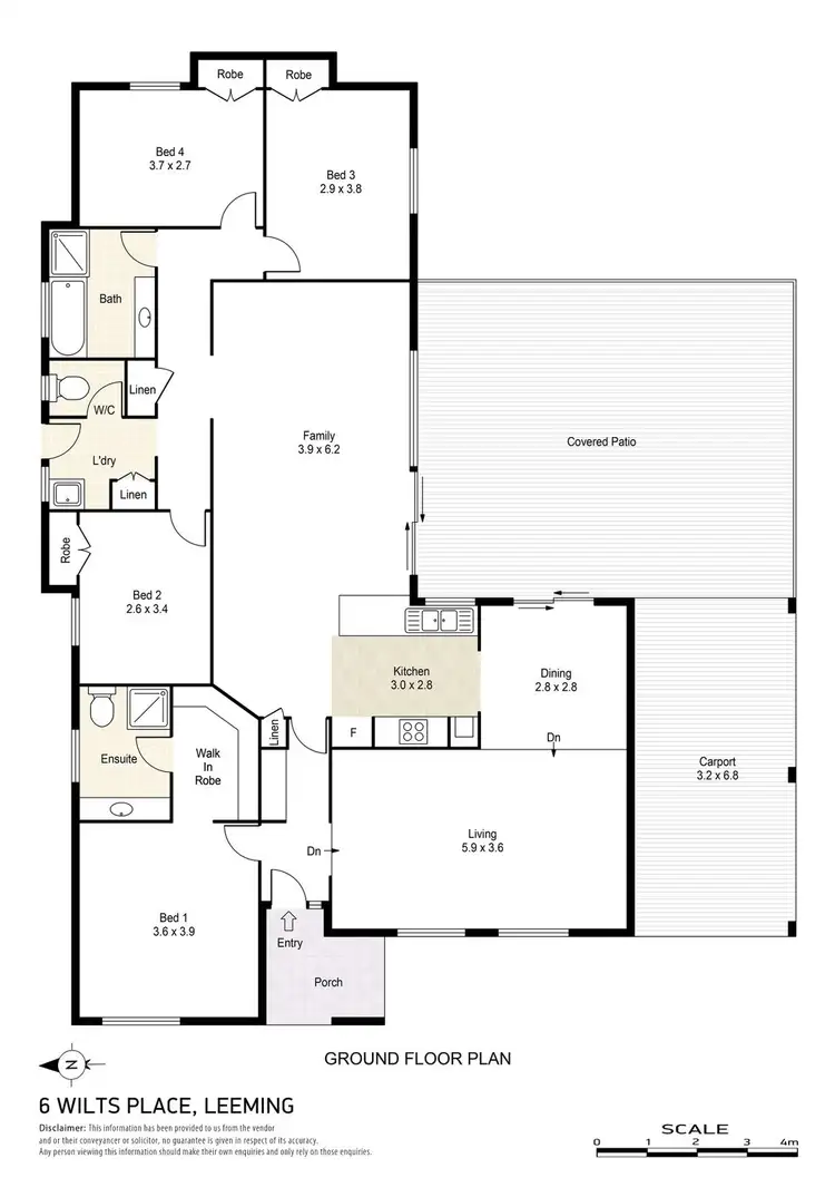 Floorplan of Homely house listing, 6 Wilts Place, Leeming WA 6149