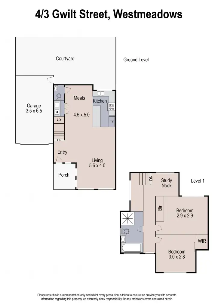 Floorplan of Homely townhouse listing, 4/3 Gwilt Street, Westmeadows VIC 3049