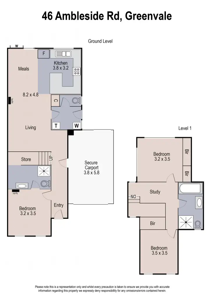 Floorplan of Homely unit listing, 46 Ambleside Road, Greenvale VIC 3059