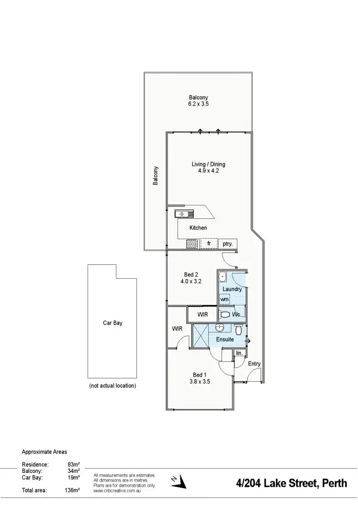 Floorplan of Homely apartment listing, 4/204 Lake Street, Perth WA 6000