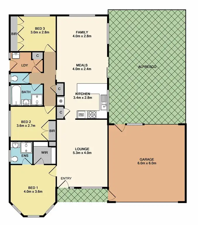 Floorplan of Homely house listing, 13 Pochoen Place, Whittlesea VIC 3757
