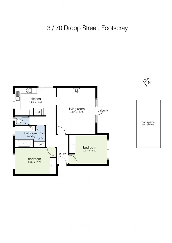 Floorplan of Homely apartment listing, 3/70 Droop Street, Footscray VIC 3011